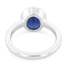 Afbeelding in Gallery-weergave laden, Ovaal geslepen saffier Solitaire Ring Bezel Set 2 karaats dames sieraden
