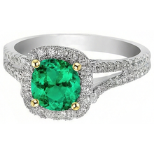 Afbeelding in Gallery-weergave laden, Colombiaanse Smaragd Edelsteen Ring – zijaanzicht
