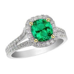 GIA-Gecertificeerd Colombiaanse Smaragd Edelsteen Ring 2 karaat