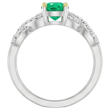 Afbeelding in Gallery-weergave laden, Fijne Smaragd Gekleurde Steen Ring 1 karaat Bicolor 14K Goud – achteraanzicht
