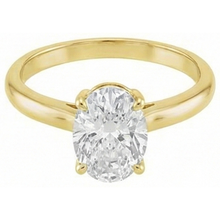 Afbeelding in Gallery-weergave laden, Diamant Solitaire Verlovingsring 4-karaat 14K Geelgoud – zijaanzicht
