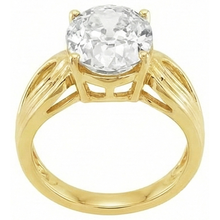 Afbeelding in Gallery-weergave laden, Enkele Steen Ring 14K Geelgoud met Briljant – zijaanzicht
