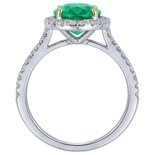 Afbeelding in Gallery-weergave laden, Fijne Smaragd Edelsteen Ring 3,50-karaat Bicolor 14K Goud – achteraanzicht
