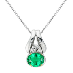 Fijne Smaragd Edelsteen Hanger – GIA Gekeurd 1,50 karaat Bicolor