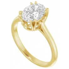 Afbeelding in Gallery-weergave laden, Solitaire Ring 14K Geelgoud met Briljant – zijaanzicht
