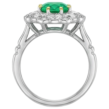 Afbeelding in Gallery-weergave laden, Ovaal Smaragd ring in Bicolor 14K Goud – achteraanzicht
