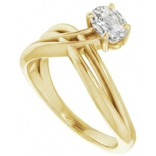 Afbeelding in Gallery-weergave laden, Solitaire Verlovingsring 14K Geelgoud met Diamant – vooraanzicht

