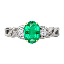 Schitterend Gedraaide Band Smaragd Gekleurde Steen Ring – 4