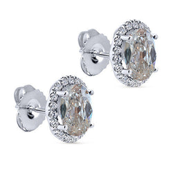 14 Karaat Witgoud Fijne Diamant Oorbellen – 5,50-karaat Old Mine