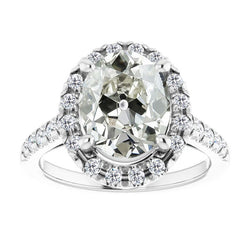 Fijn Old Mine Slijpvorm Fijne Diamant Halo Ring – 4 karaat 14K