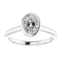 14 Karaat Witgoud Antiek Cushion Diamant Enkele Steen Ring 2