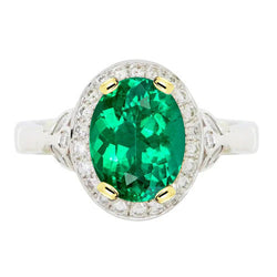 Puur Vintage Fijne Smaragd Sieraadsteen Ring 3,50 karaat
