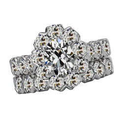 Verfijnd Diamant Halo Verlovingsring 3 karaat