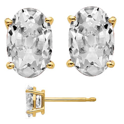 Antiek Cushion Briljant Oorstekers – 13 karaat in 14K Geelgoud