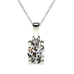 Old Mine Slijpvorm Fijne Diamant Hanger – 2 karaat in 14K Witgoud