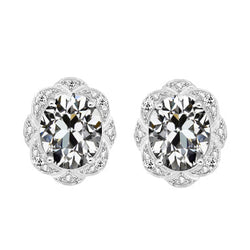 14 Karaat Witgoud Fijne Diamant Oorhangers – 1,50-karaat Antiek