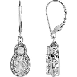 14 Karaat Witgoud Diamant Oorstekers – 2-karaat Old Mine