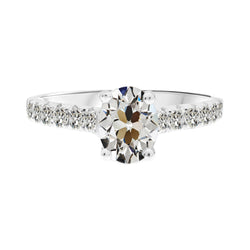 Fijne Diamant Solitaire met Zijstenen 3 karaat F/VS1 – 14K