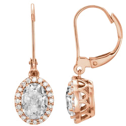 Antiek Cushion Oorhangers – Fijne Diamant 3 karaat 14K Rosé Goud