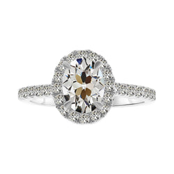 14 Karaat Witgoud Antiek Cushion Briljant Halo Zetting Ring 3