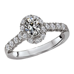 Antiek Cushion Briljant Halo Ring 1,50 karaat – 14K Witgoud