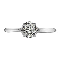 Briljant Antiek Cushion Solitaire Ring 3 karaat – 14K Witgoud