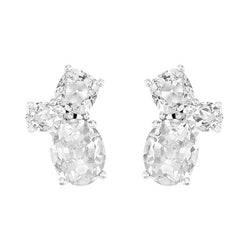 Antiek Cushion Diamant Oorbellen in 14K Witgoud – 10 karaat