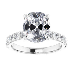 Solitaire Ring met Accenten 14K Witgoud met Diamant – 4 karaat