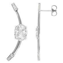 Afbeelding in Gallery-weergave laden, Ovale Oude Mijnwerker &amp; Baguette Echte Diamanten Oorhangers Witgoud 5 Karaat
