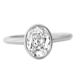 Diamant Bezel Gezet Enkele Steen Ring 3 karaat in 14 Karaat