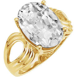 Verblindend Briljant Enkele Steen Ring 5 karaat – 14K Geelgoud