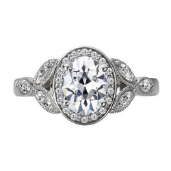14K Witgoud Verjaardagsring Briljant Halo Ring 3,50 karaat