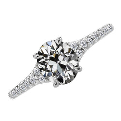 Handgemaakte Briljant Solitaire Ring met Accenten 4,50 karaat