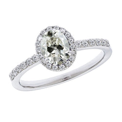 Verjaardagsring Diamant Halo Ring 3 karaat – 14K Witgoud