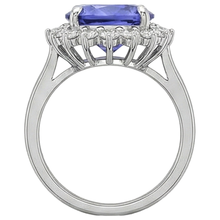 Afbeelding in Gallery-weergave laden, Ovale AAA tanzaniet en Natuurlijke echte diamanten ( niet in een laboratorium gekweekt ) 8 karaats ring nieuw wit goud 14k
