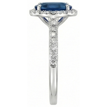Afbeelding in Gallery-weergave laden, echte round saffier 2.75karaat ring close-up detail

