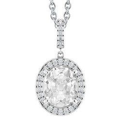 Ovale Oud Geslepen Halo Natuurlijke uit de aarde gewonnen Diamanten Hanger 6.50 Karaat Goud Met Ketting & Beugel