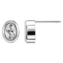 Ovale Oude Mijnwerker Echt Diamanten Studs Bezel set 4 Karaats Solitaire