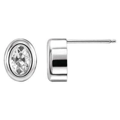 Ovale Oude Mijnwerker Echt Diamanten Studs Bezel set 4 Karaats Solitaire