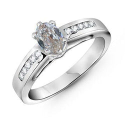 Ovale Oude Mijnwerker Echt Diamanten Verlovingsring 1,50 Karaat Damessieraden
