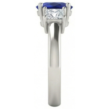 Afbeelding in Gallery-weergave laden, echte princess saffier 2.25karaat ring bovenaanzicht
