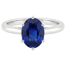 Afbeelding in Gallery-weergave laden, echte oval saffier 2.50karaat ring profielweergave
