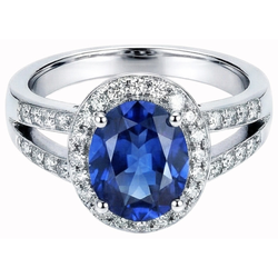 Echte Saffier Ring 3.51 Karaat