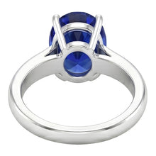 Afbeelding in Gallery-weergave laden, Ovale Sri Lanka Sapphire Solitaire Ring Wit Goud 14K 3.30 Karaat
