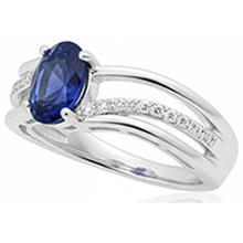 Afbeelding in Gallery-weergave laden, echte round saffier 3karaat ring close-up detail
