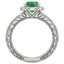 Afbeelding in Gallery-weergave laden, echte round smaragd 3.50karaat ring op wit
