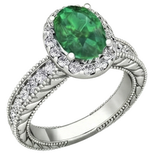 Afbeelding in Gallery-weergave laden, echte round smaragd 3.50karaat ring close-up detail
