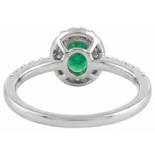 Afbeelding in Gallery-weergave laden, Ovale groene smaragd Natuurlijke echte diamant ( niet in het laboratorium gekweekt ) 3,85 karaat trouwring wit goud 14K
