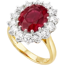 Afbeelding in Gallery-weergave laden, echte round robijn 4.75karaat ring close-up detail
