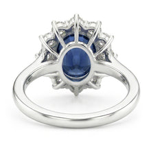 Afbeelding in Gallery-weergave laden, Ovale saffier en Natuurlijke echte diamanten ( niet in een laboratorium gekweekt ) fancy ring 1.55 karaat witgoud 14K
